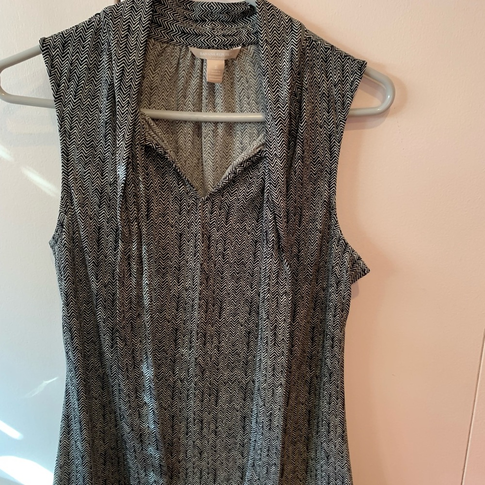 Banana Republic Herring Bone Tank top w/ tie